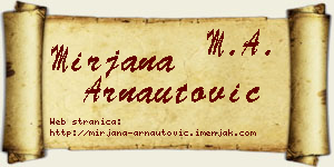 Mirjana Arnautović vizit kartica